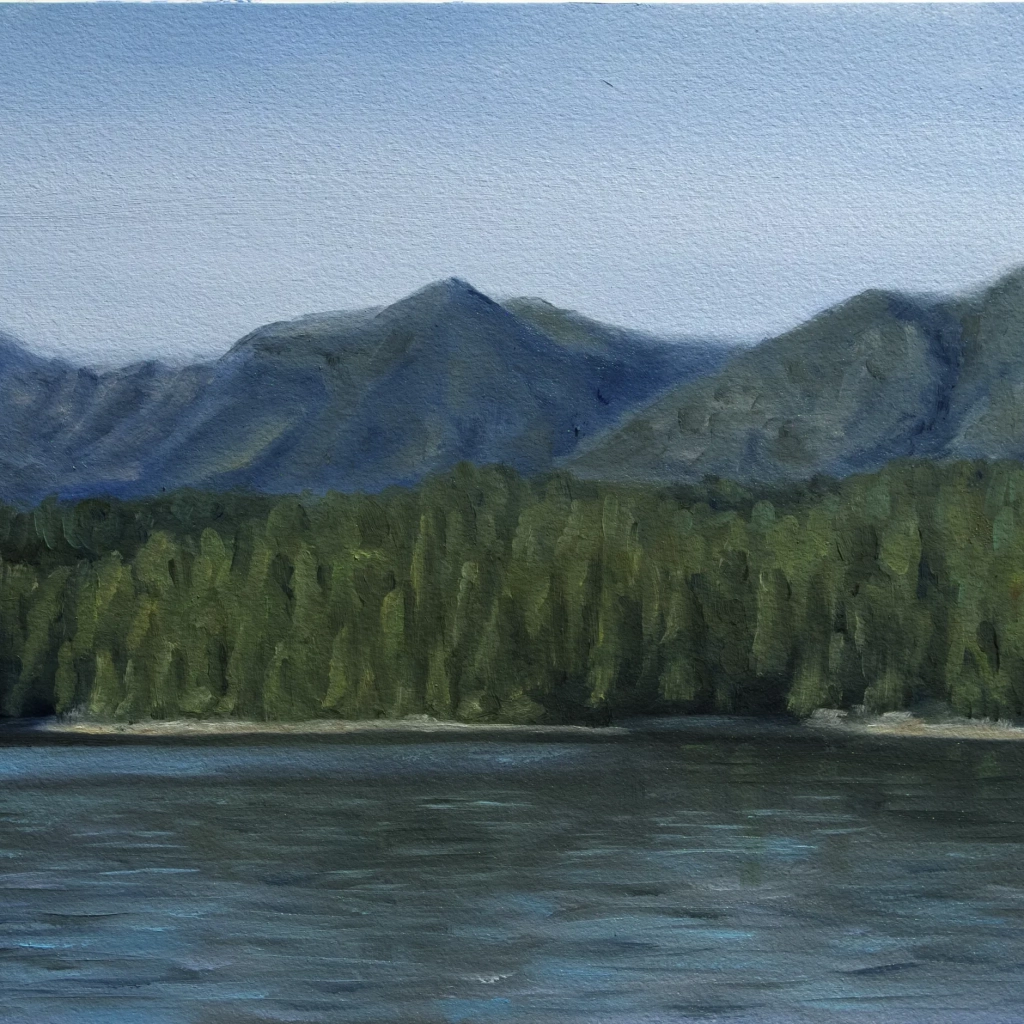Oilpainting study of lake eibsee