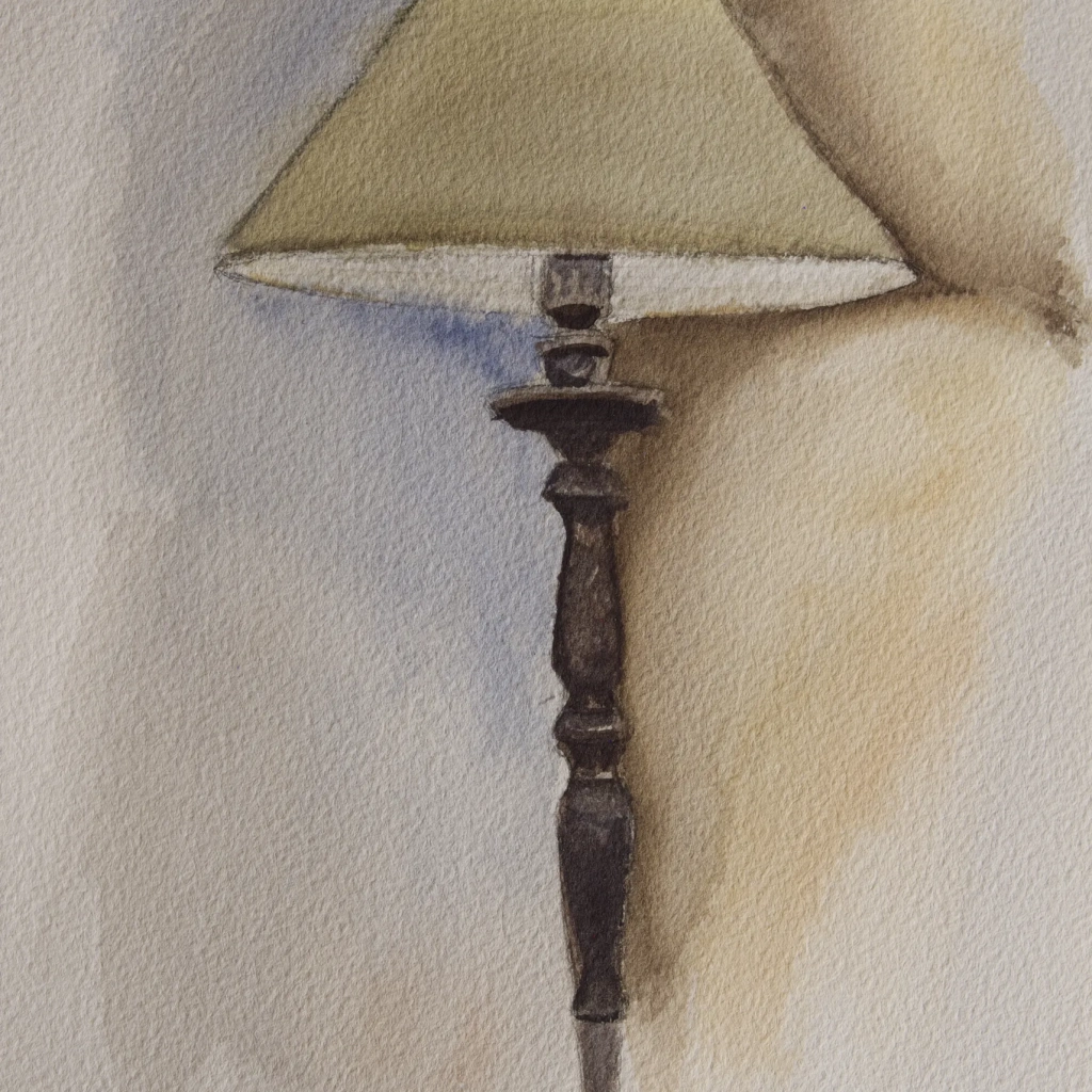 watercolor painting of a lamp