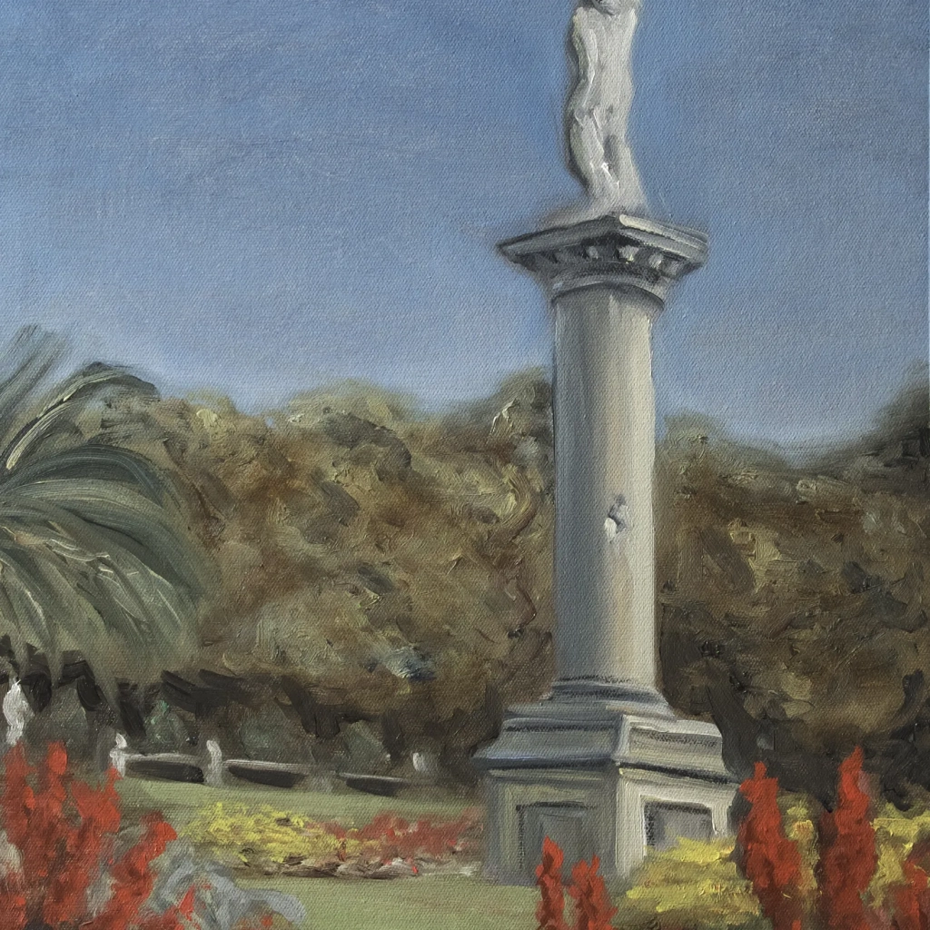 Oilpainting study of Luxembourg gardens in Paris