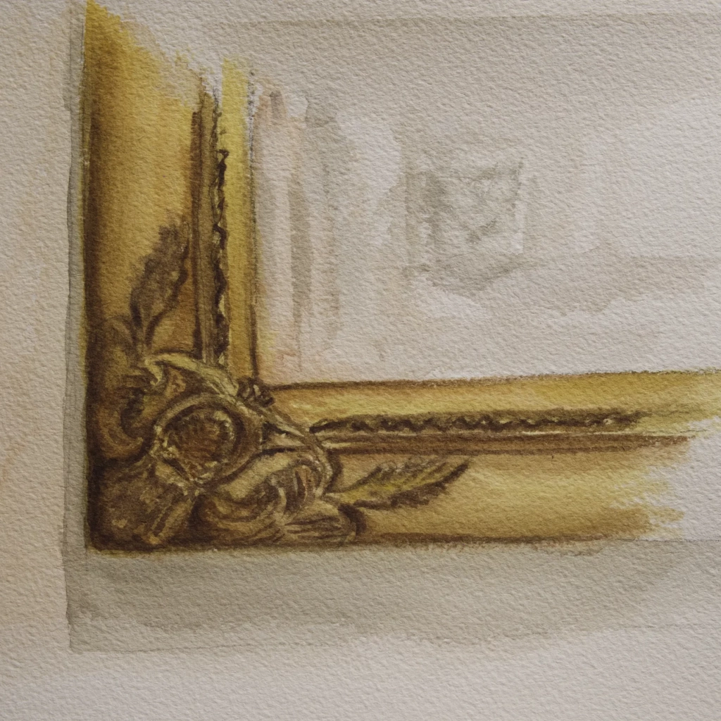 Watercolor study of a mirror