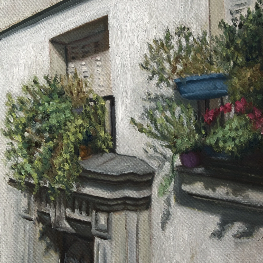Oilpainting study of a Parisian balcony