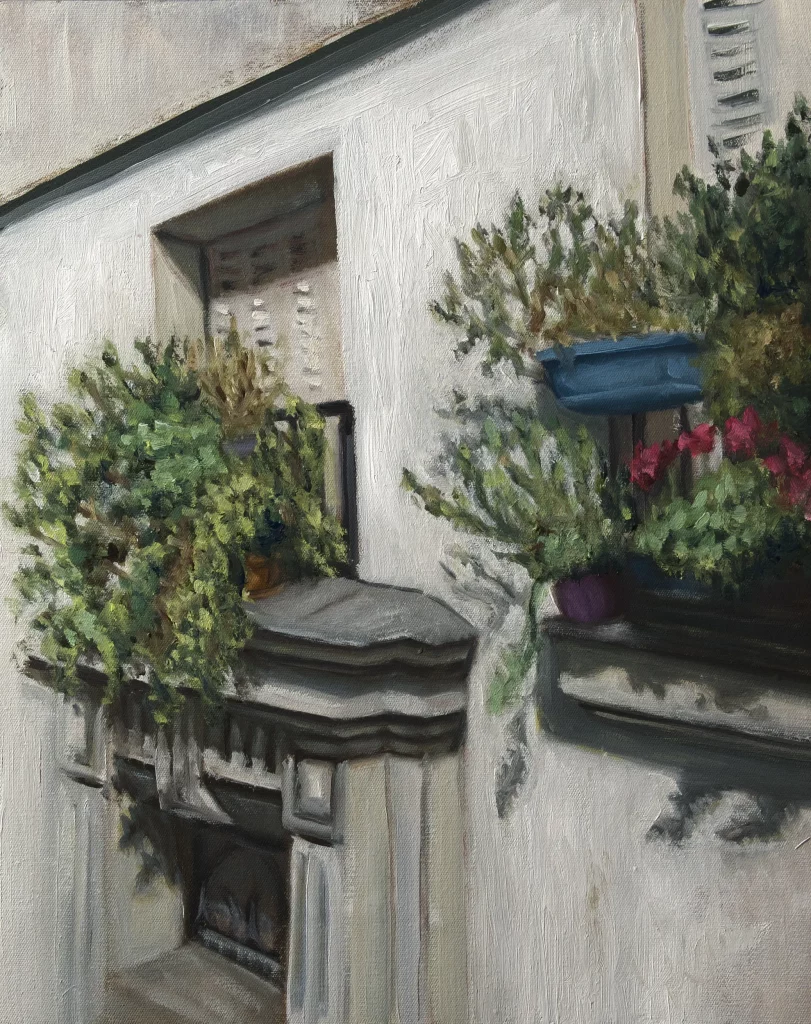 Oilpainting study of a Parisian balcony