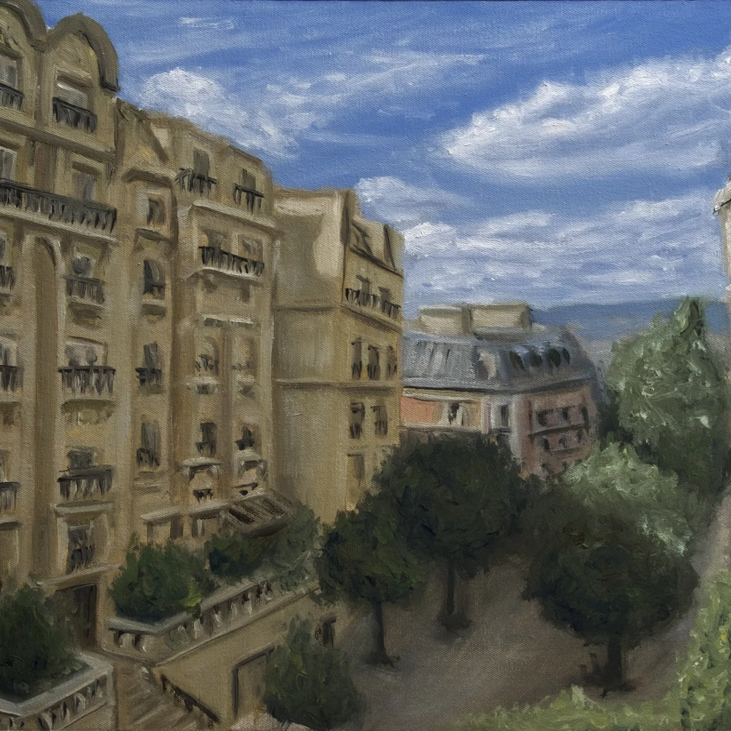 Landscape Oilpainting of Parisian buildings