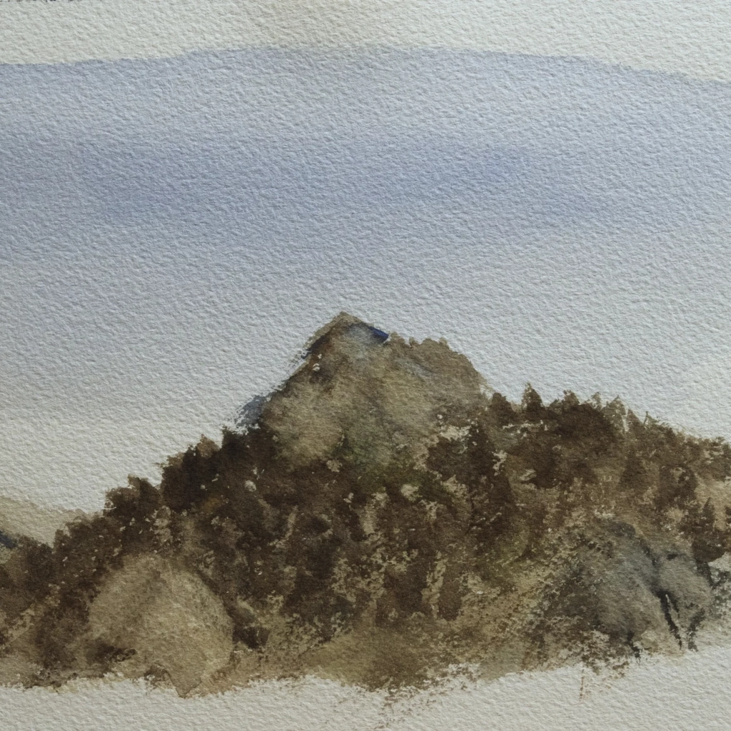 Watercolor study of some mountains