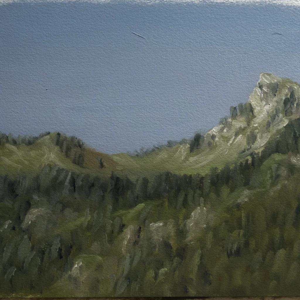 Oilpainting landscape study of some mountains