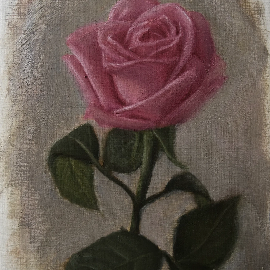 Oilpainting study of a rose
