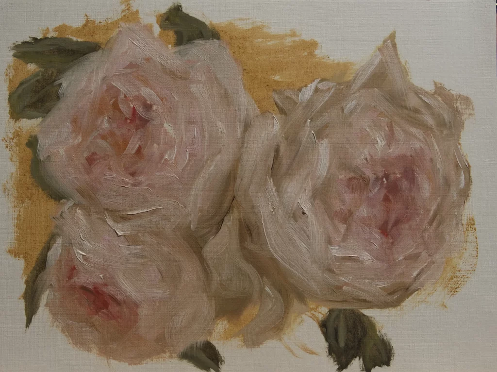 Oilpainting study of roses