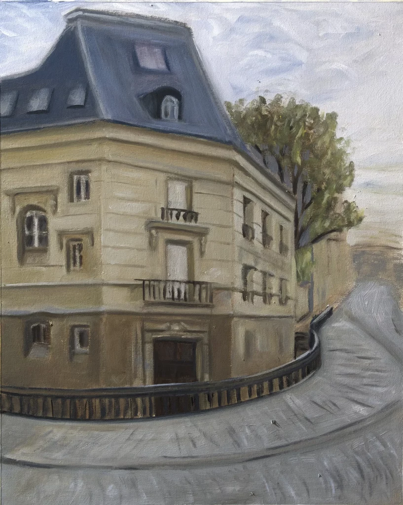 Oilpainting of a building in paris