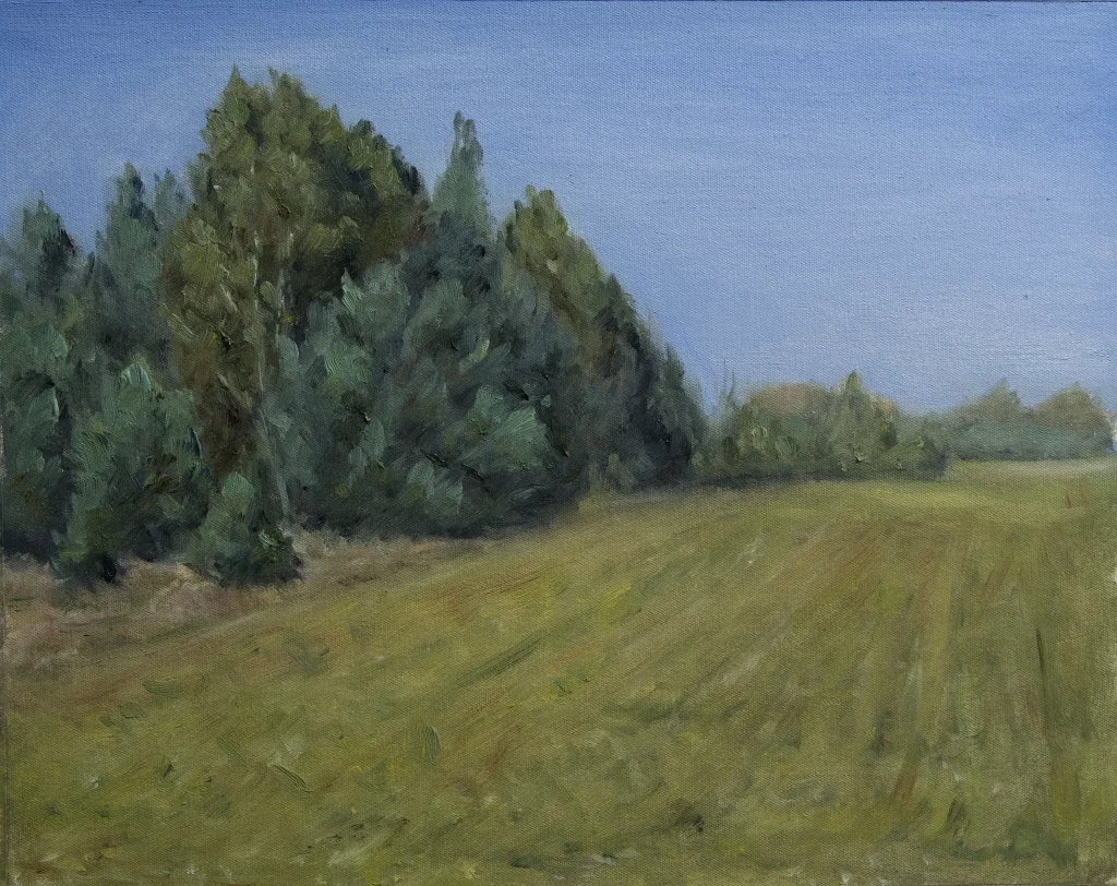 Oilpainting of a field landscape