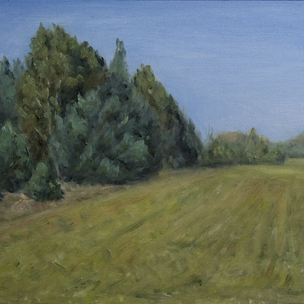 Oilpainting of a field landscape